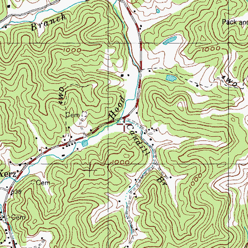 Topographic Map of Caudill Branch, KY