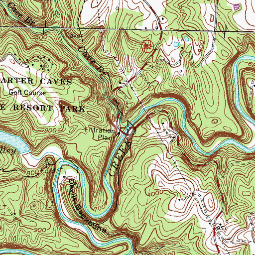 Topographic Map of Cave Branch, KY