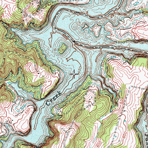 Topographic Map of Cave Creek, KY