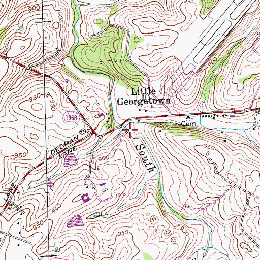 Topographic Map of Cave Creek, KY