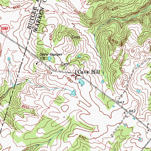 Topographic Map of Cave Hill, KY