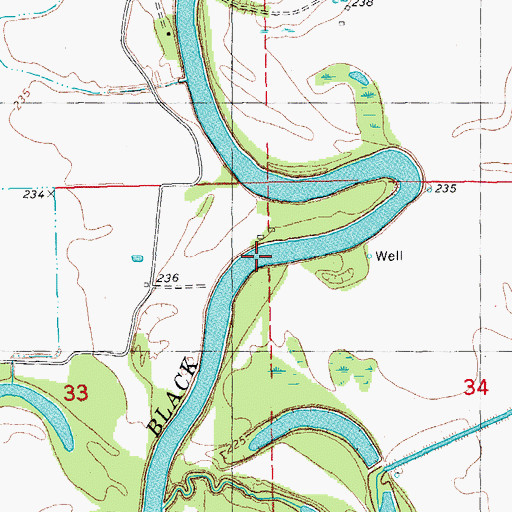 Topographic Map of Eron Reach, AR