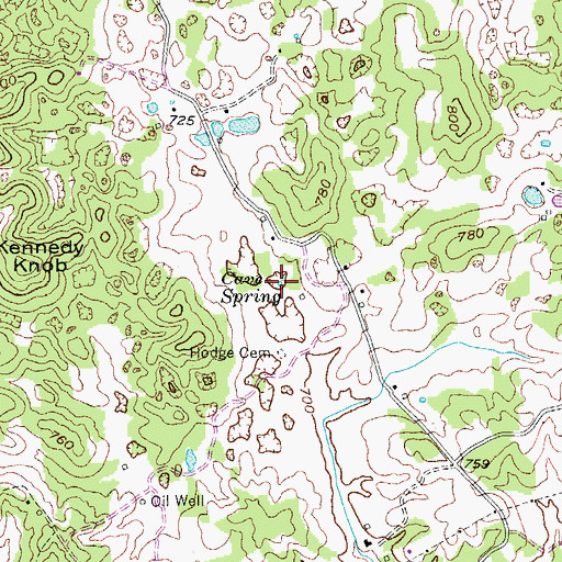Topographic Map of Cave Spring, KY