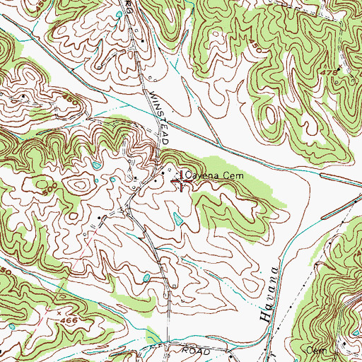 Topographic Map of Cavena Cemetery, KY