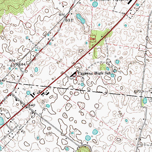 Topographic Map of Caverna High School, KY