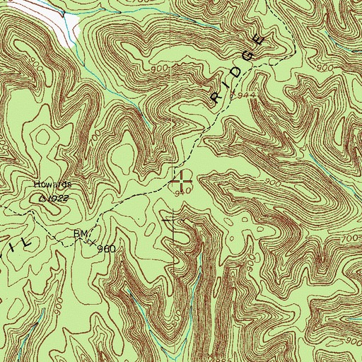 Topographic Map of Cecil Ridge, KY