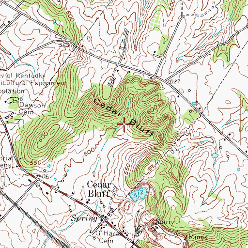 Topographic Map of Ceda Bluff, KY