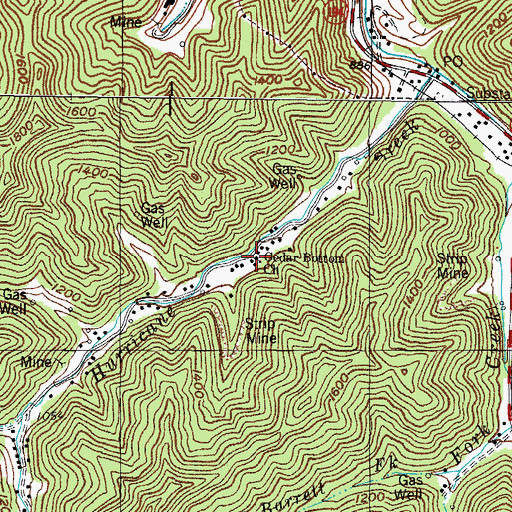 Topographic Map of Cedar Bottom Church, KY