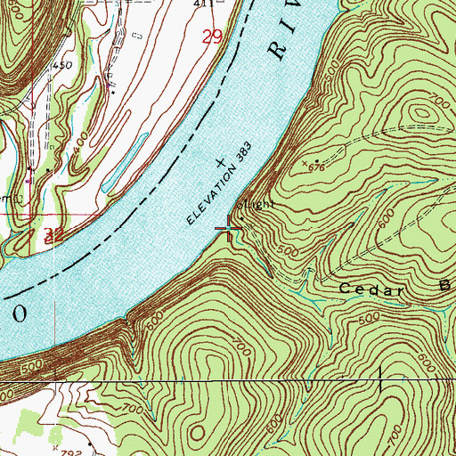 Topographic Map of Cedar Branch Hollow, KY