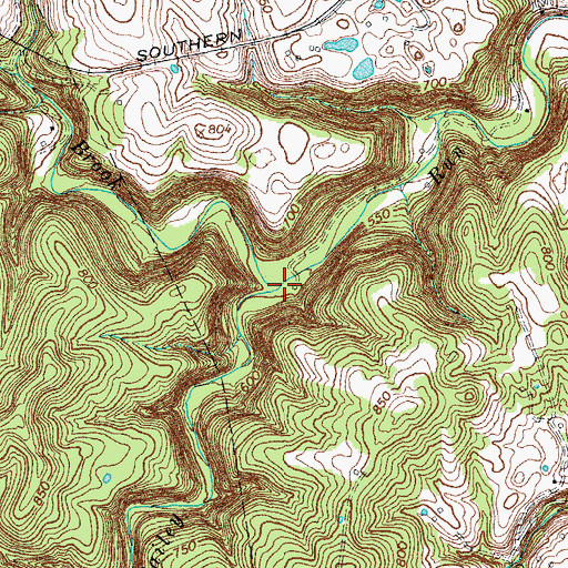 Topographic Map of Cedar Brook, KY