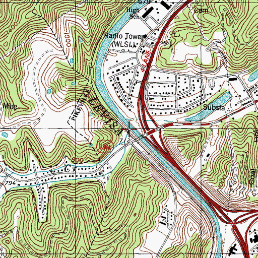 Topographic Map of Cedar Creek, KY
