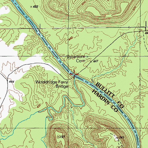 Topographic Map of Cedar Creek, KY