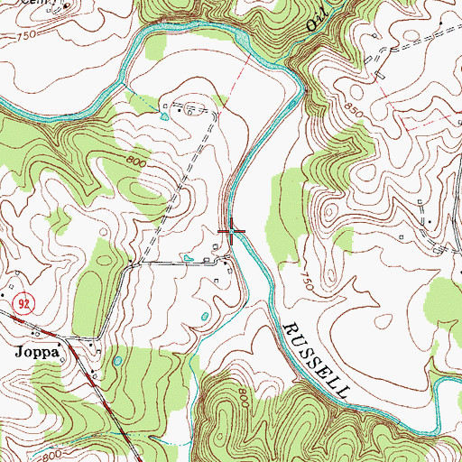 Topographic Map of Cedar Creek, KY