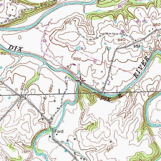 Topographic Map of Cedar Creek, KY