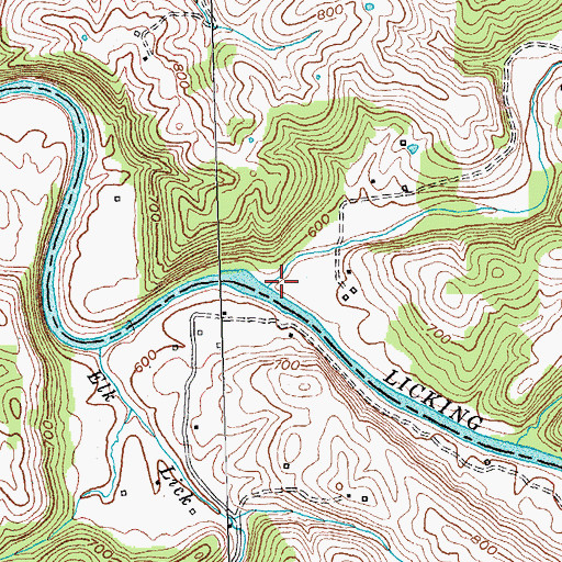 Topographic Map of Cedar Creek, KY