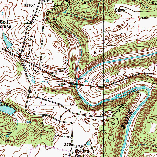 Topographic Map of Cedar Creek, KY
