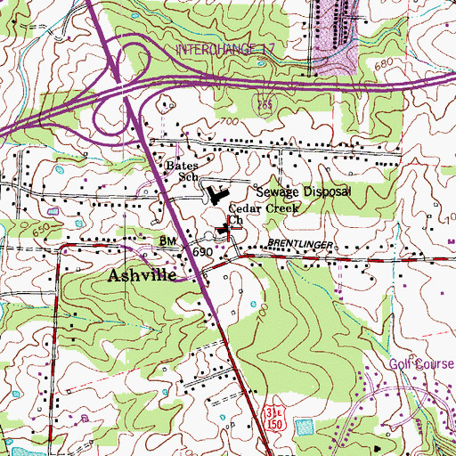 Topographic Map of Cedar Creek Church, KY