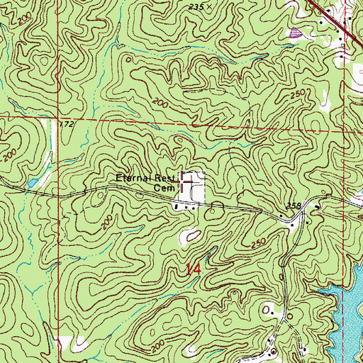 Topographic Map of Eternal Rest Cemetery, AR
