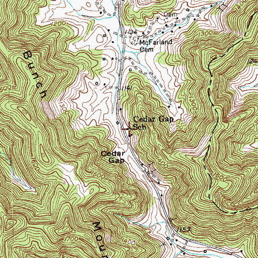 Topographic Map of Cedar Gap School, KY