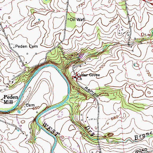 Topographic Map of Cedar Grove Church, KY