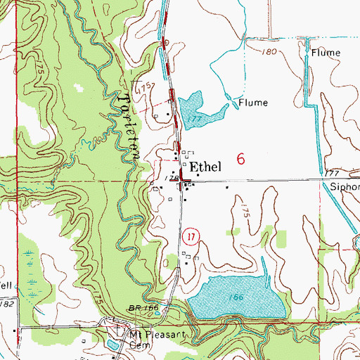Topographic Map of Ethel, AR