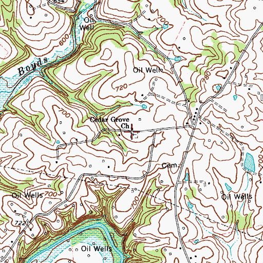 Topographic Map of Cedar Grove Church, KY