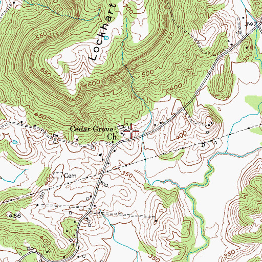 Topographic Map of Cedar Grove Church, KY