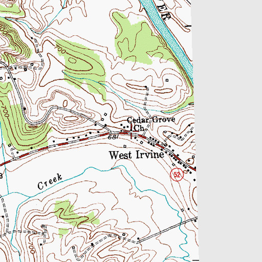 Topographic Map of Cedar Grove Church, KY