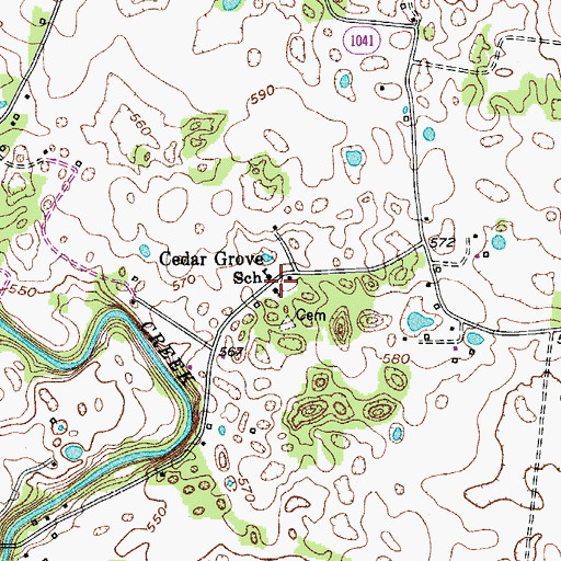 Topographic Map of Cedar Grove School, KY