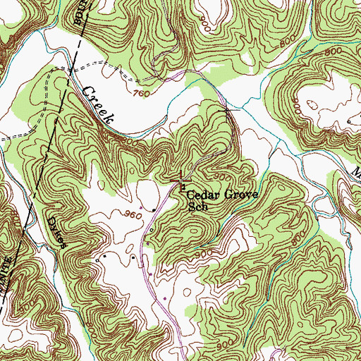 Topographic Map of Cedar Grove School, KY