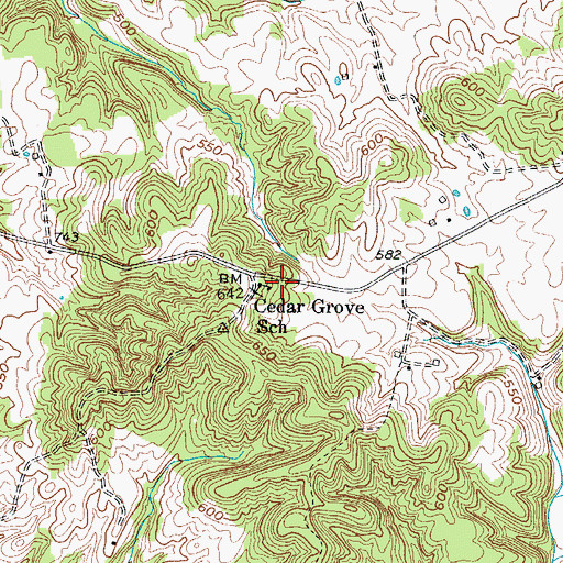 Topographic Map of Cedar Grove School, KY