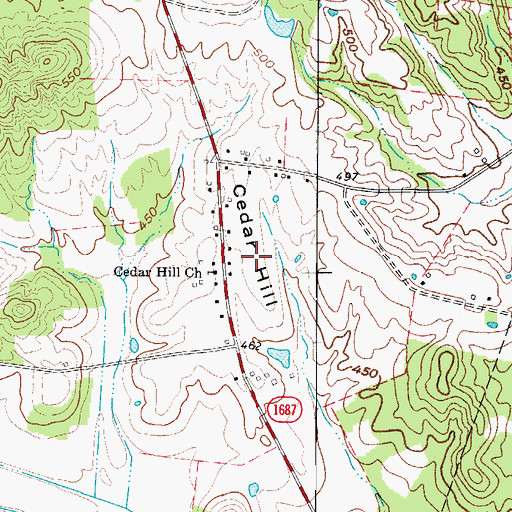 Topographic Map of Cedar Hill, KY