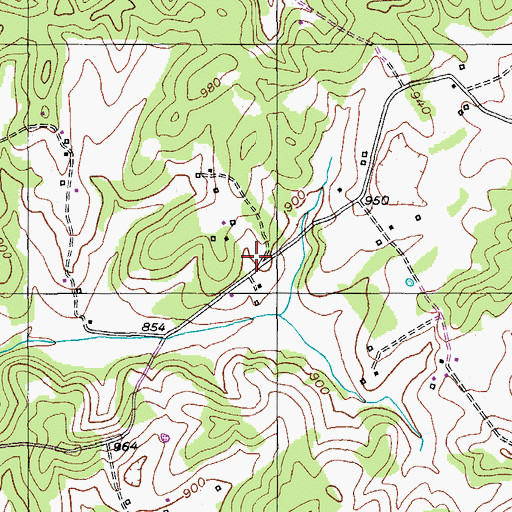 Topographic Map of Cedar Hill School, KY