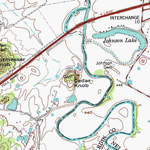Topographic Map of Cedar Knob, KY
