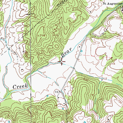 Topographic Map of Cedar Lick, KY
