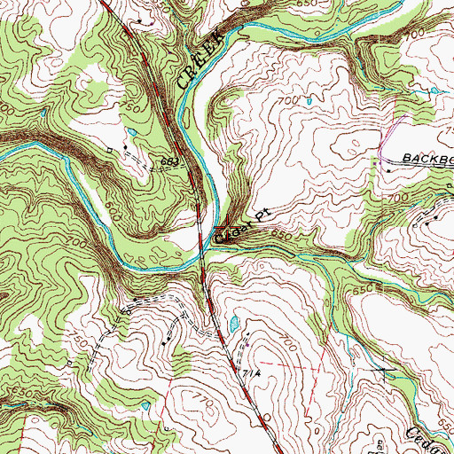 Topographic Map of Cedar Point, KY