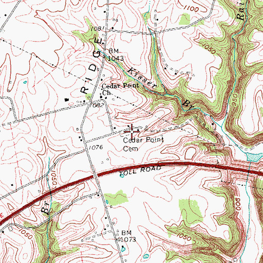 Topographic Map of Cedar Point Cemetery, KY