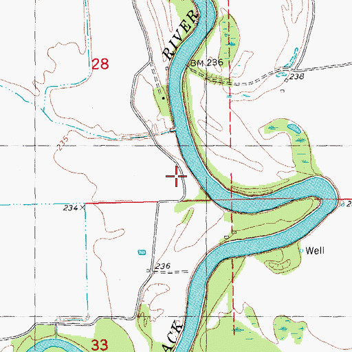 Topographic Map of Eureka Lodge, AR