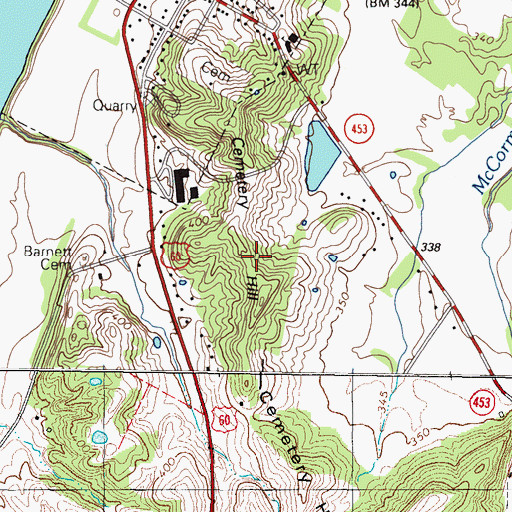 Topographic Map of Cemetery Hill, KY