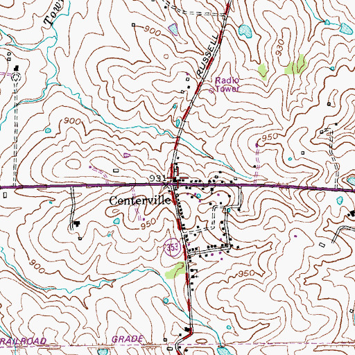 Topographic Map of Centerville, KY
