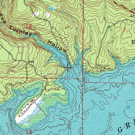 Topographic Map of Eva Turnley Hollow, AR