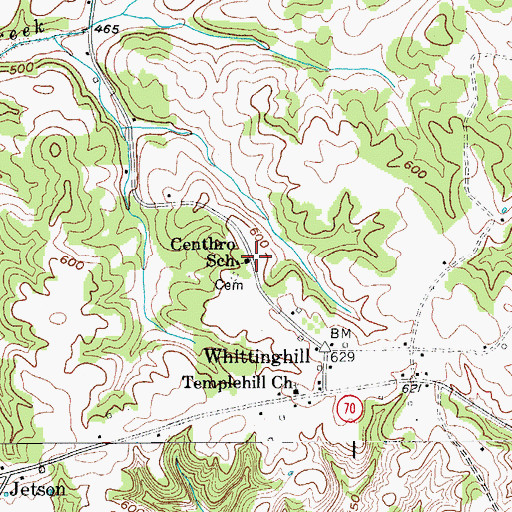 Topographic Map of Centhro School, KY