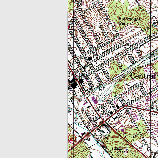 Topographic Map of Central City, KY