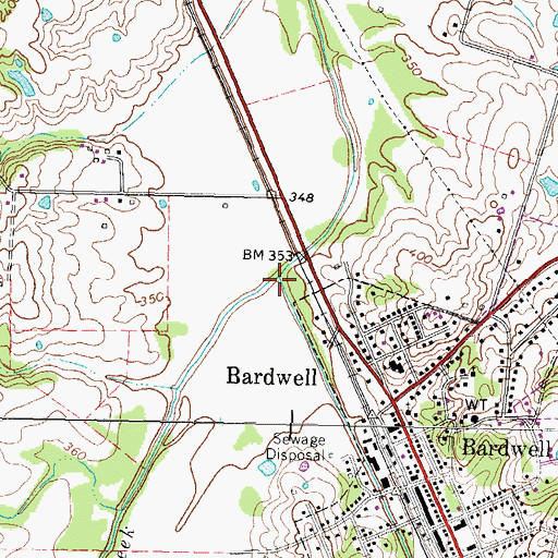 Topographic Map of Central Creek, KY