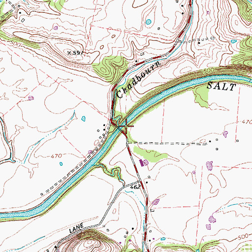 Topographic Map of Chadbourn Branch, KY