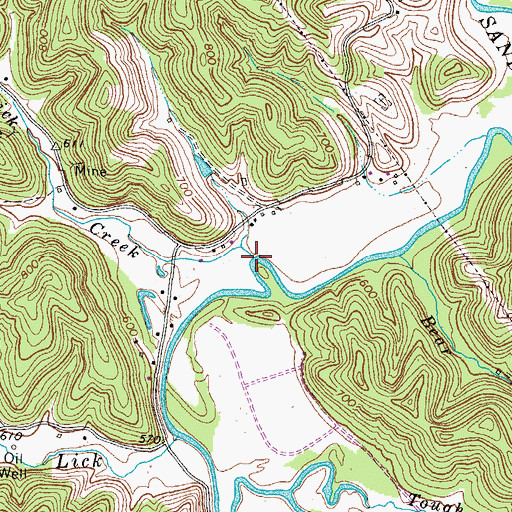 Topographic Map of Chadwick Creek, KY
