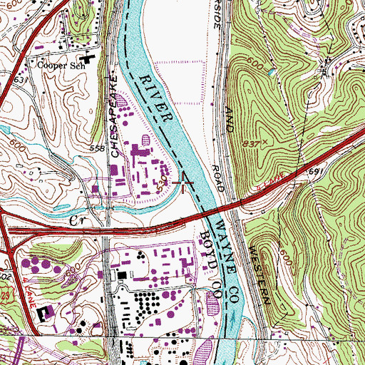 Topographic Map of Chadwick Creek, KY