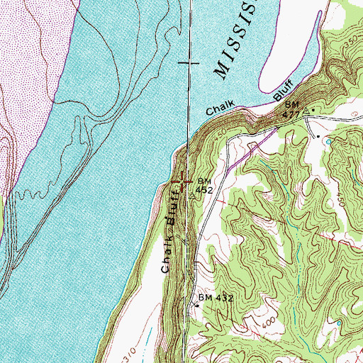 Topographic Map of Chalk Bluff, KY