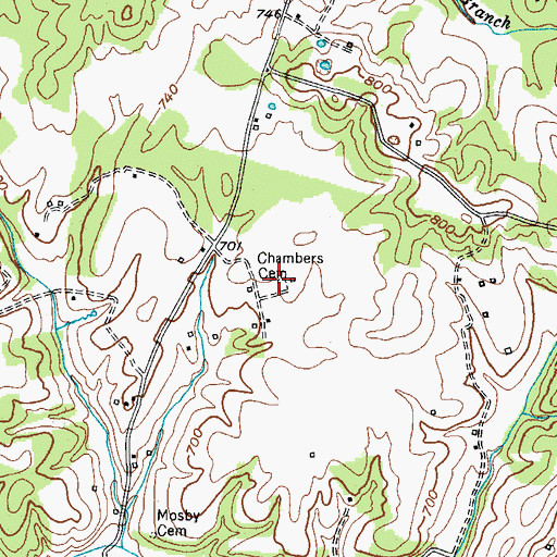Topographic Map of Chambers Cemetery, KY