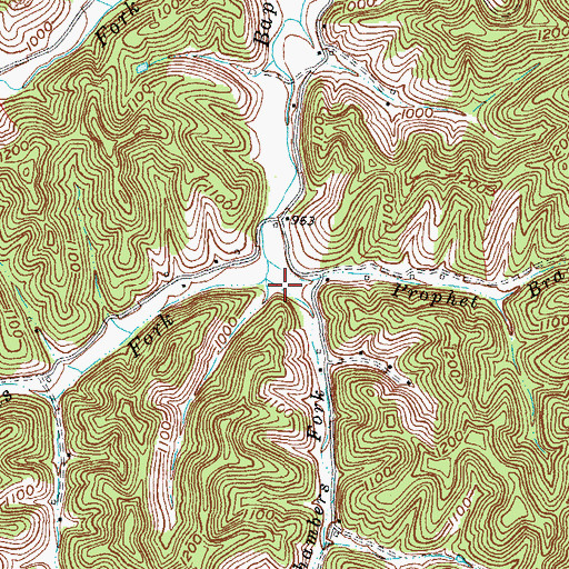 Topographic Map of Chambers Fork, KY
